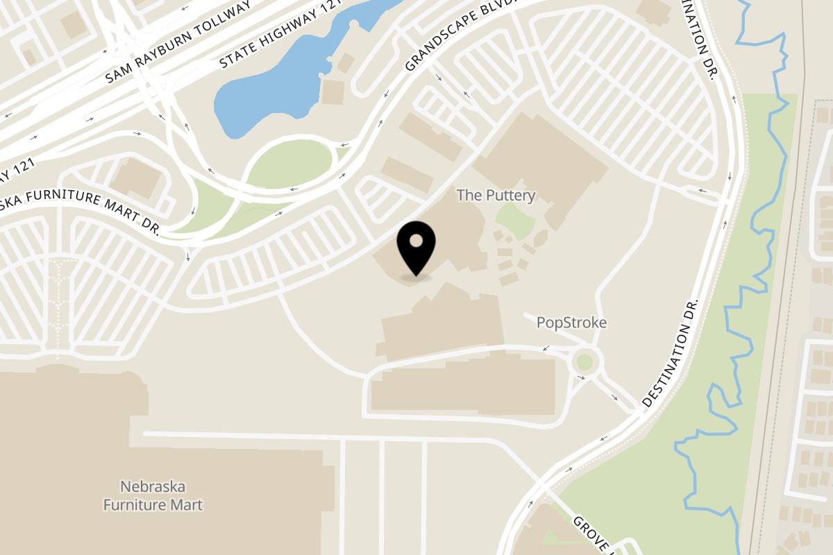 Map showing the location of LSA Burger Co. The Colony on 5752 Grandscape Blvd #120 in The Colony